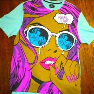 NWT- Sz.5X- FRPLY Mint Green Real Love Comic Pop Art T-Shirt New Yr 2021/22